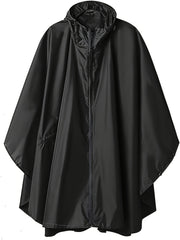 Waterproof Rain Poncho with Zipper Pocket Hood