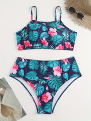 Tropical Print Swimsuit Set