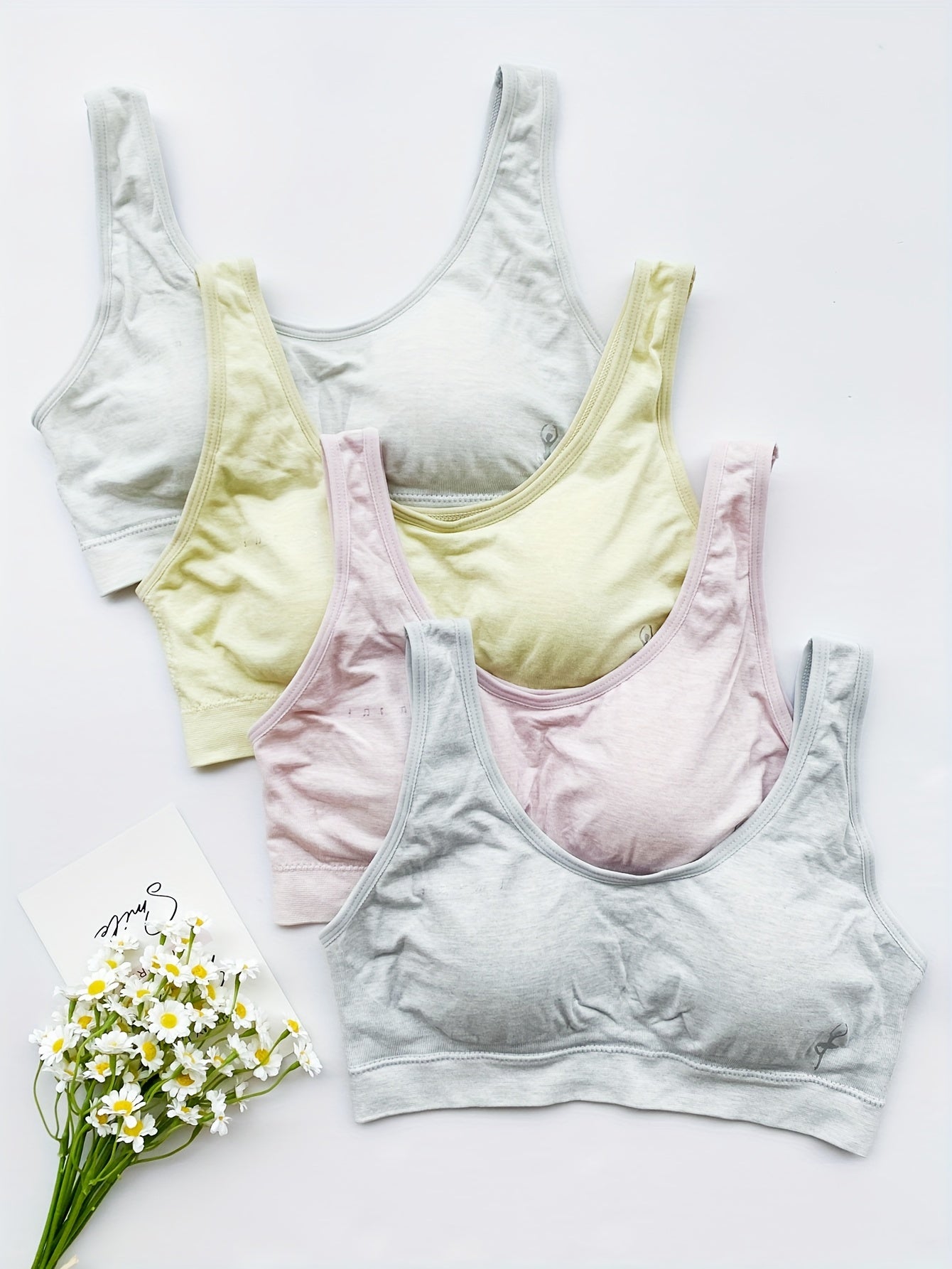 4pcs Seamless Wireless Bras Full Coverage Bra Women's Lingerie