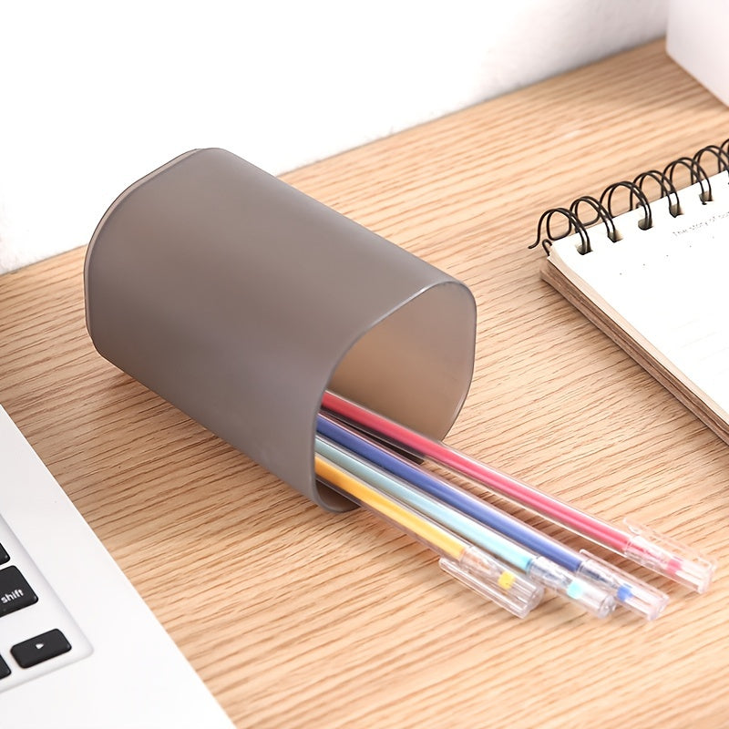 Gray Desktop Pen Holder Storage Box Office Student Stationery Organizer