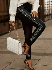 Rhinestone Decor High Rise Leggings