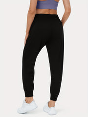 Pleated Yoga Jogger Pants High Stretch Casual Sports Activewear