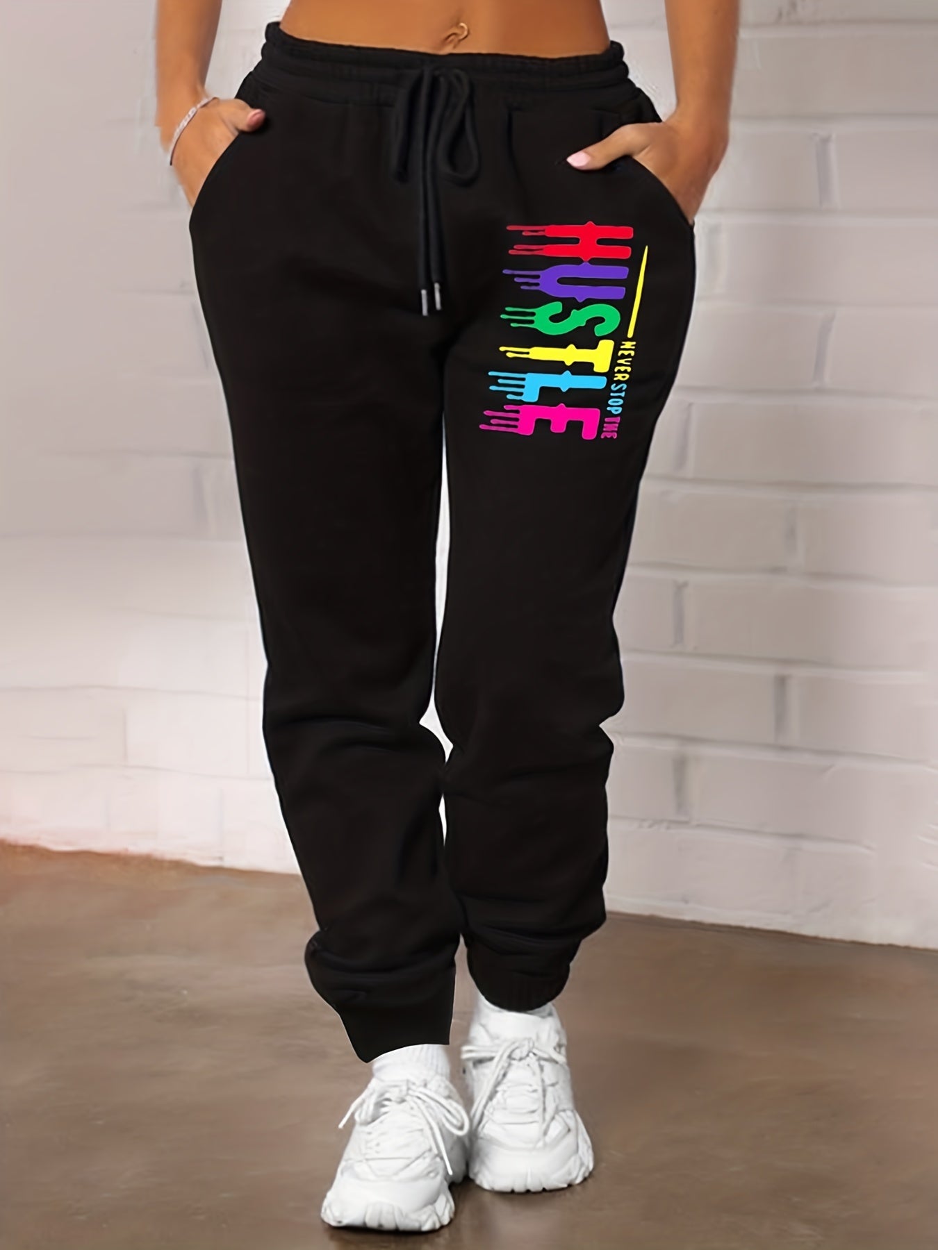 Casual Sports Sweatpants Loose Fit Drawstring Sports Pants