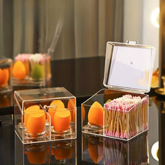 Clear Makeup Organizer with Lid Dustproof Holder