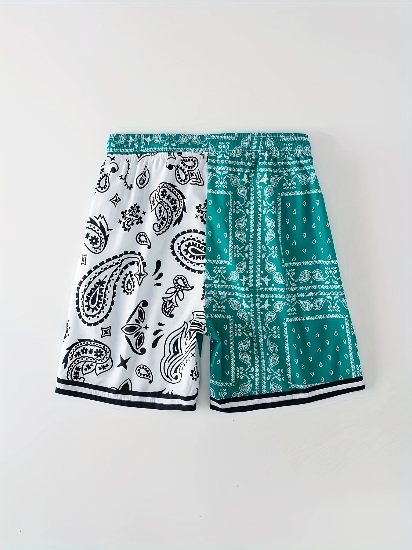 Men's Bandana Pattern Drawstring Shorts