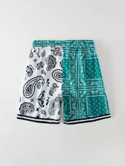 Men's Bandana Pattern Drawstring Shorts