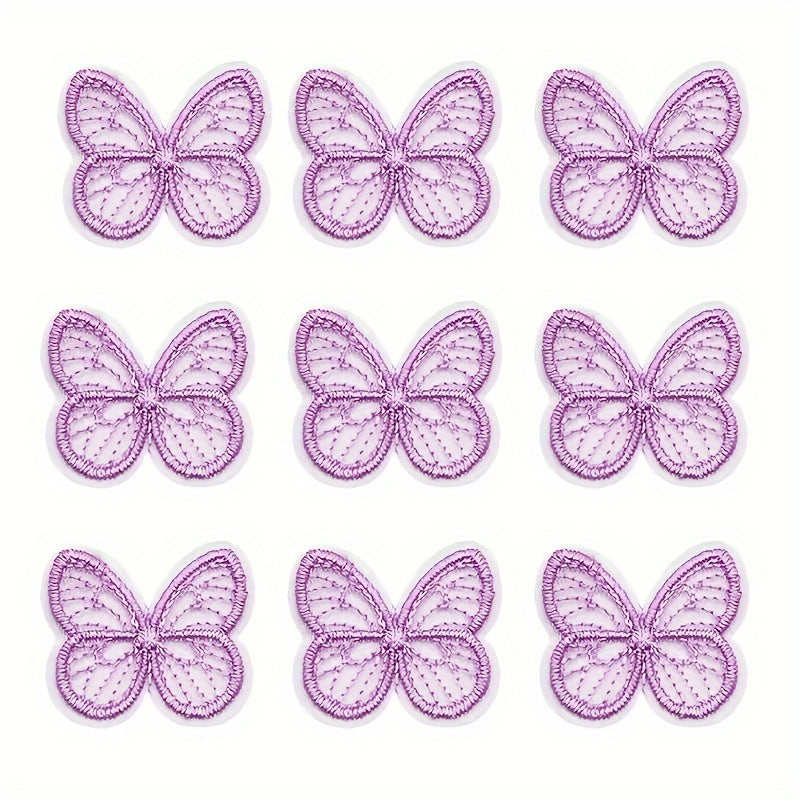 9pcs Butterfly Appliques for Headwear Hairpin Crafts Decor Patches