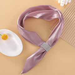 Glitter Skinny Scarf Solid Necktie Satin Twilly Scarf Silk Neckerchief