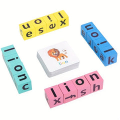 Wooden Alphabet Building Blocks Educational Spelling & Word Puzzle Game