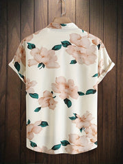Flower Print Men's Hawaiian Shirt Casual Summer Vacation Top