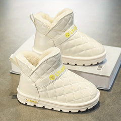 Warm Girls Snow Boots Soft Plus Fleece Outdoor Winter Hiking