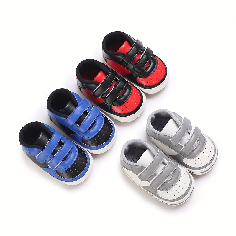 Baby Boy Sneakers with Hook and Loop Fastener for Indoor Outdoor Walking