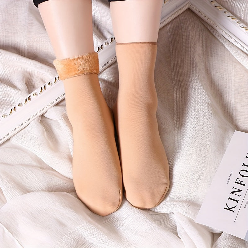 Plush Lined Mid Tube Socks Women's Stockings