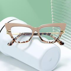 Cat Eye Light Blocking Glasses For Women - Anti Eyestrain Clear Glasses