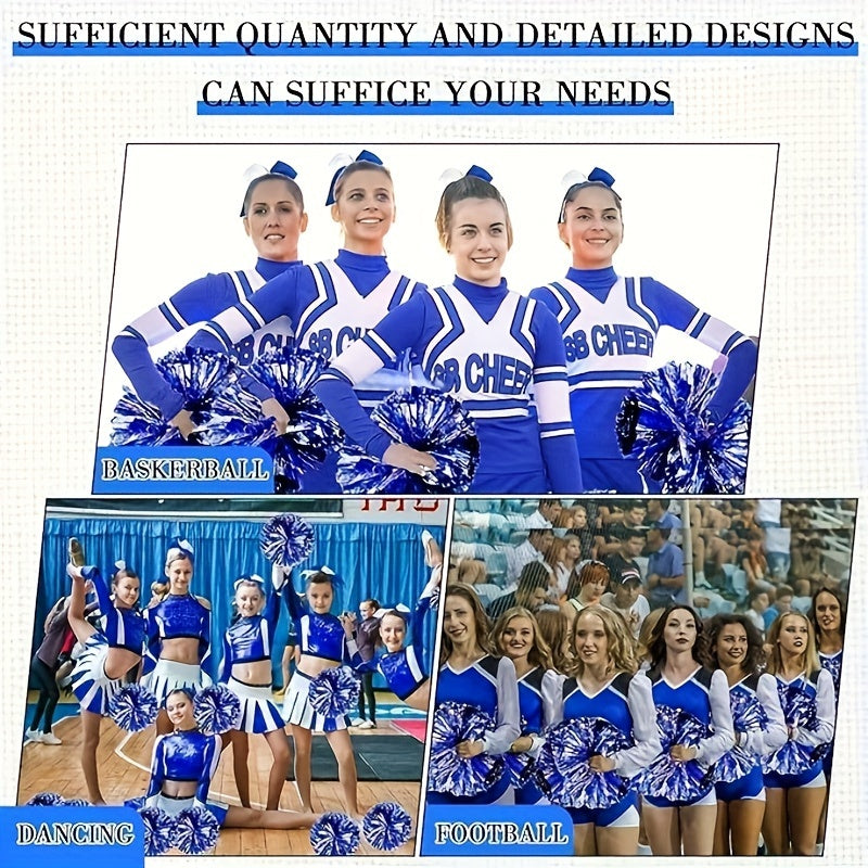 Cheering Poms With Bow Handheld Props Dancing Supplies Stage Performance