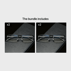 Men's Metal Half Frame Reading Glasses Light Blocking