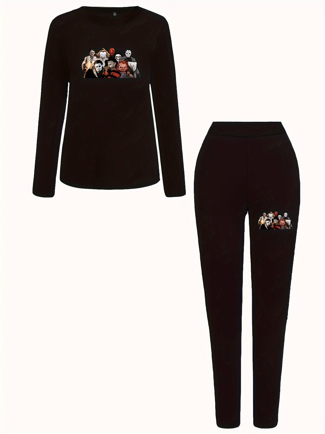 Women's Plus Grim Reaper Print Tee & Legging Set
