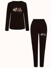 Women's Plus Grim Reaper Print Tee & Legging Set