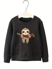 Cartoon Monkey Pattern Smart Sweatshirt For Girls