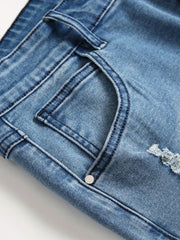 Men's Straight Slim Denim Jeans With Pockets