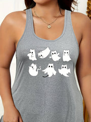 Cat Ghost Print Stretch Sleep Dress