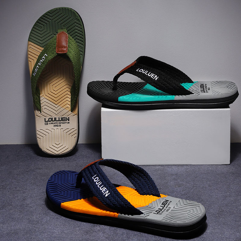 Men's Quick Drying Block Flip Flops Slides