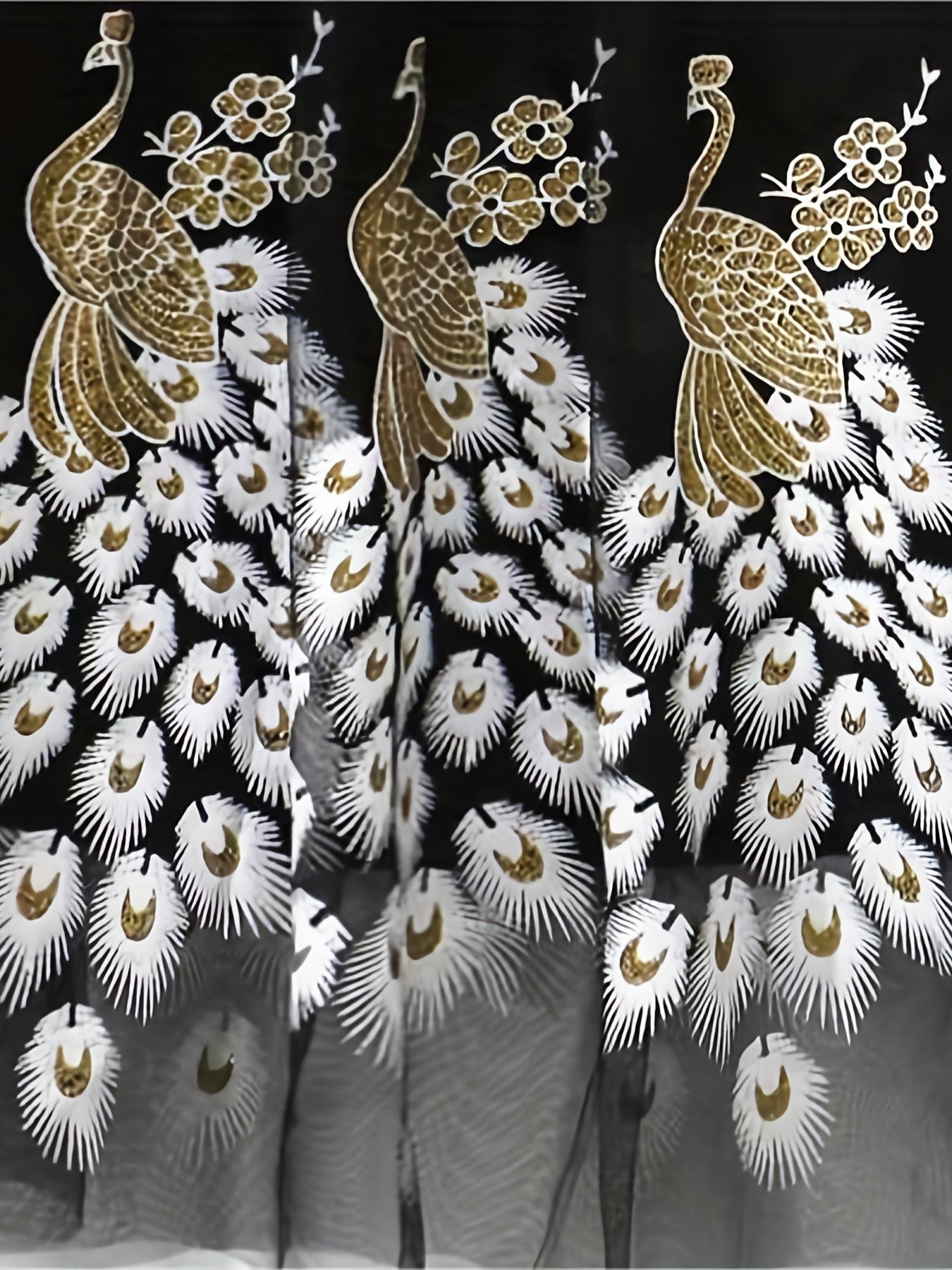 Women's Plus Peacock & Feather Print Elastic Waist Pleated Mesh Skirt