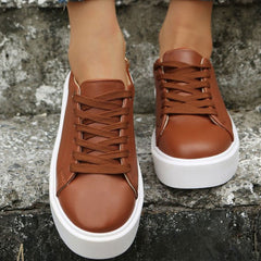 Platform Sports Sneakers Chain Decor Thick Sole Running Shoes Women's Footwear