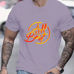 Men's Graphic Crew Neck Active T-Shirt for Summer