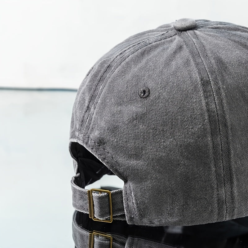Washed Distressed Baseball Cap STAYWILD Embroidery Solid Sun Hat