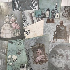 12pcs Vintage Halloween Scary Ghost Scrapbook Papers, Card Making DIY Crafts