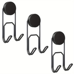 3pcs Strong Magnetic Double Hooks 25mm Base Heavy Duty Hooks for Hanging