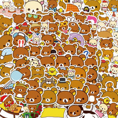 100pcs Cartoon Bear Stickers Animal Bear Diy Stickers Waterproof Stickers