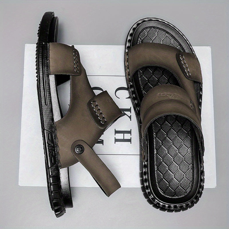 Men's Casual Sandals Slingback PU Slippers Summer Outdoor Walking Shoes