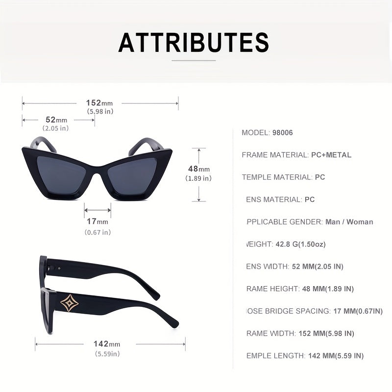 Cat Eye Sunglasses Small Frame Men Women Glasses Case
