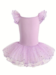 Girls 93 Cotton Sequin Trim Tutu Ballet Leotard Dance Suit