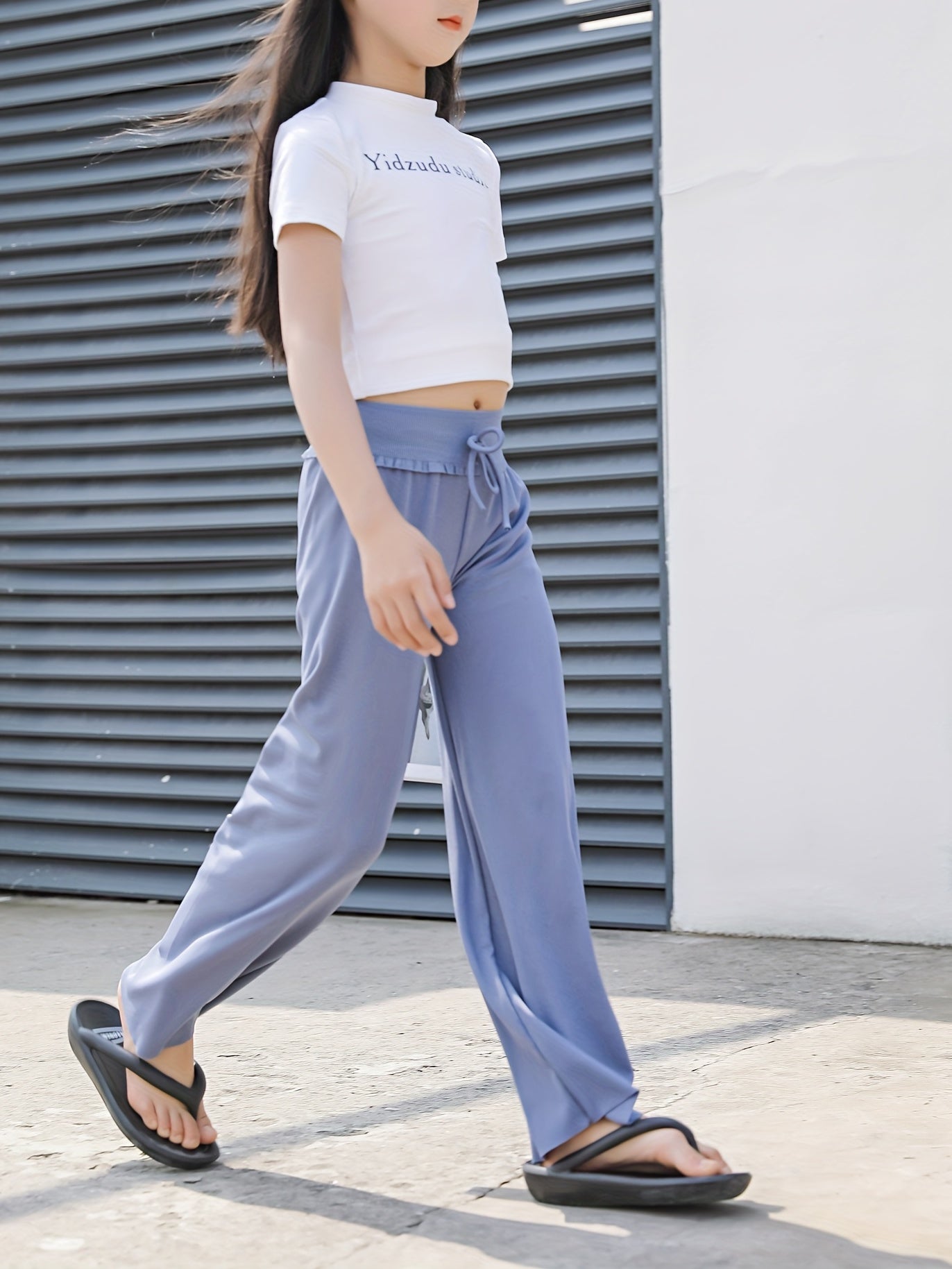Girl's Thin Casual Sweatpants Loose Fit Yoga Sports Workout Trousers