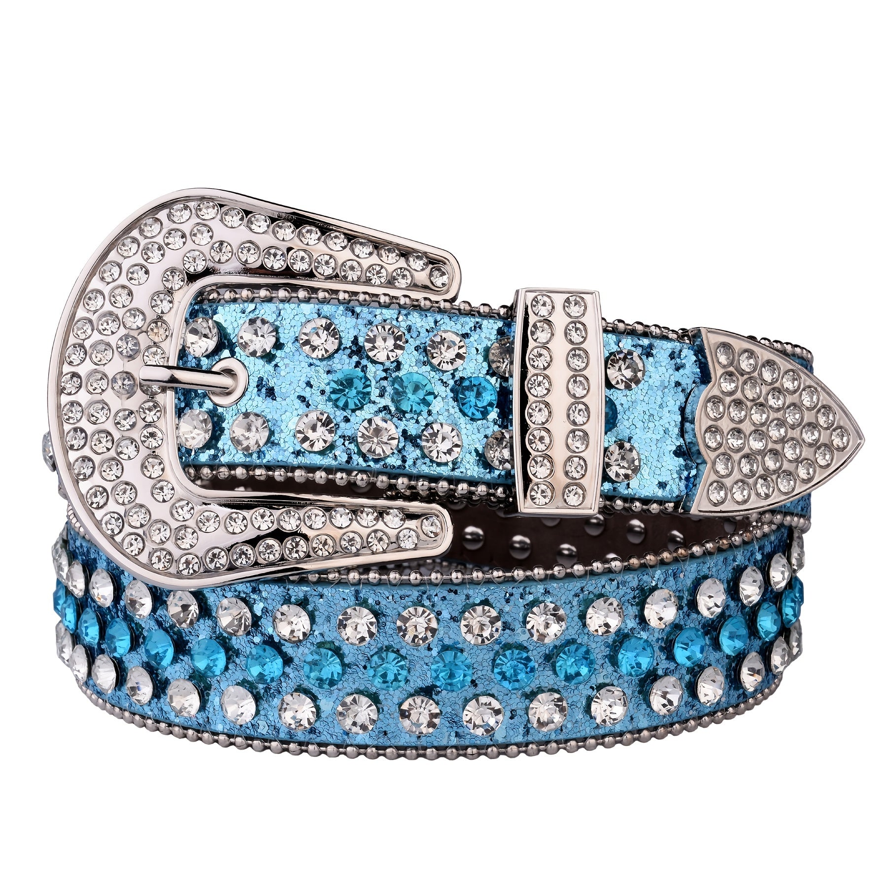 Glitter Rhinestone Belt for Women Western Style