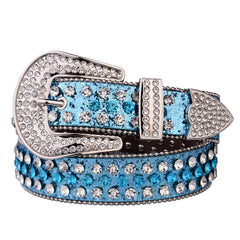 Glitter Rhinestone Belt for Women Western Style
