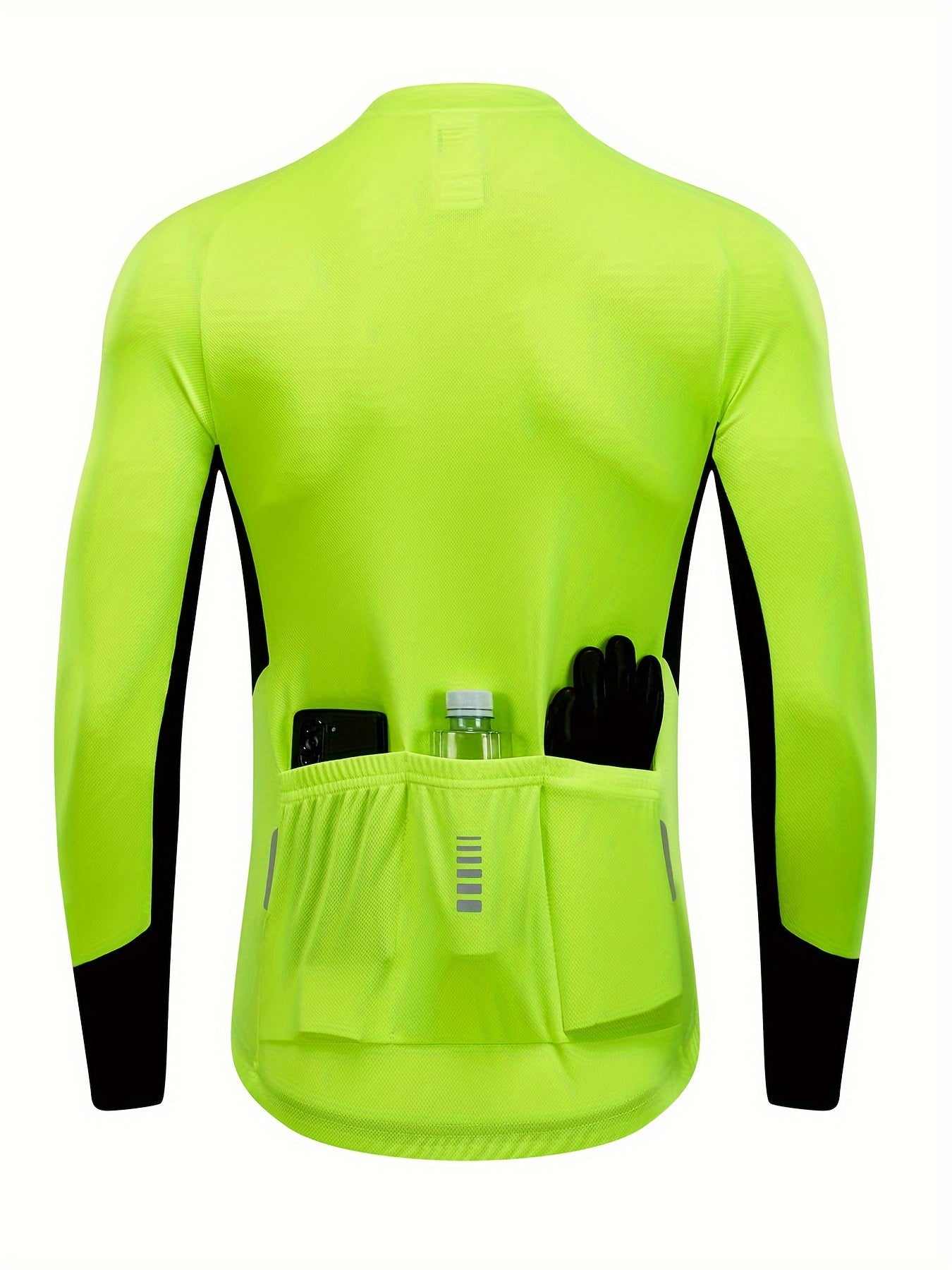 Men's Outdoor Sports Block Zipper Shirt Long-sleeved Top