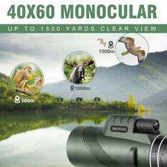 40X60 High Power Monocular Telescope With Smartphone Holder & Tripod
