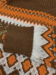 Colorblock Geometric Print Sweater