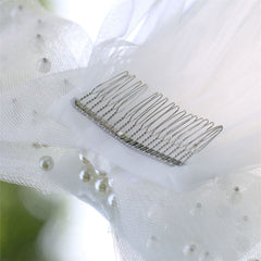 Long Wedding Veil with Bow & Comb Bridal Veil for Brides