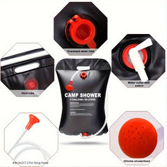 20L Portable Solar Shower Bag for Outdoor Camping & Travel