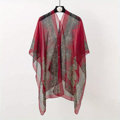 Paisley Print Chiffon Sunproof Bikini Cover Up Sarong