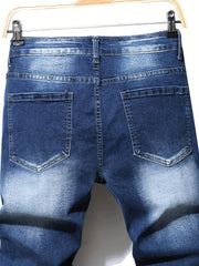 Men's Ripped Skinny Denim Jeans with Pockets