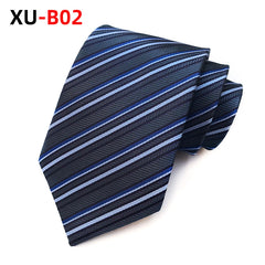 Summer Poly Jacquard Striped Suit Tie