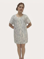Stripe Print Short Sleeve Sleep Dress