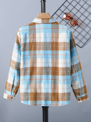 Toddler Boys Plaid Button Down Shirt Long Sleeve Outwear Jacket