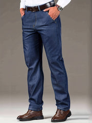 Men's Stretch Straight Leg Jeans Casual Pants for Business